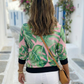 Greece Vibe Serene Nature Print Green Sweatshirt
