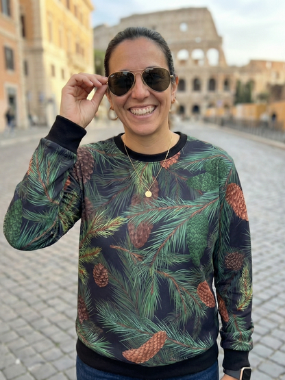 Cool Pinewood Print Green Sweatshirt