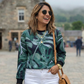 Scotland Vibe Leaf Print Green Sweatshirt