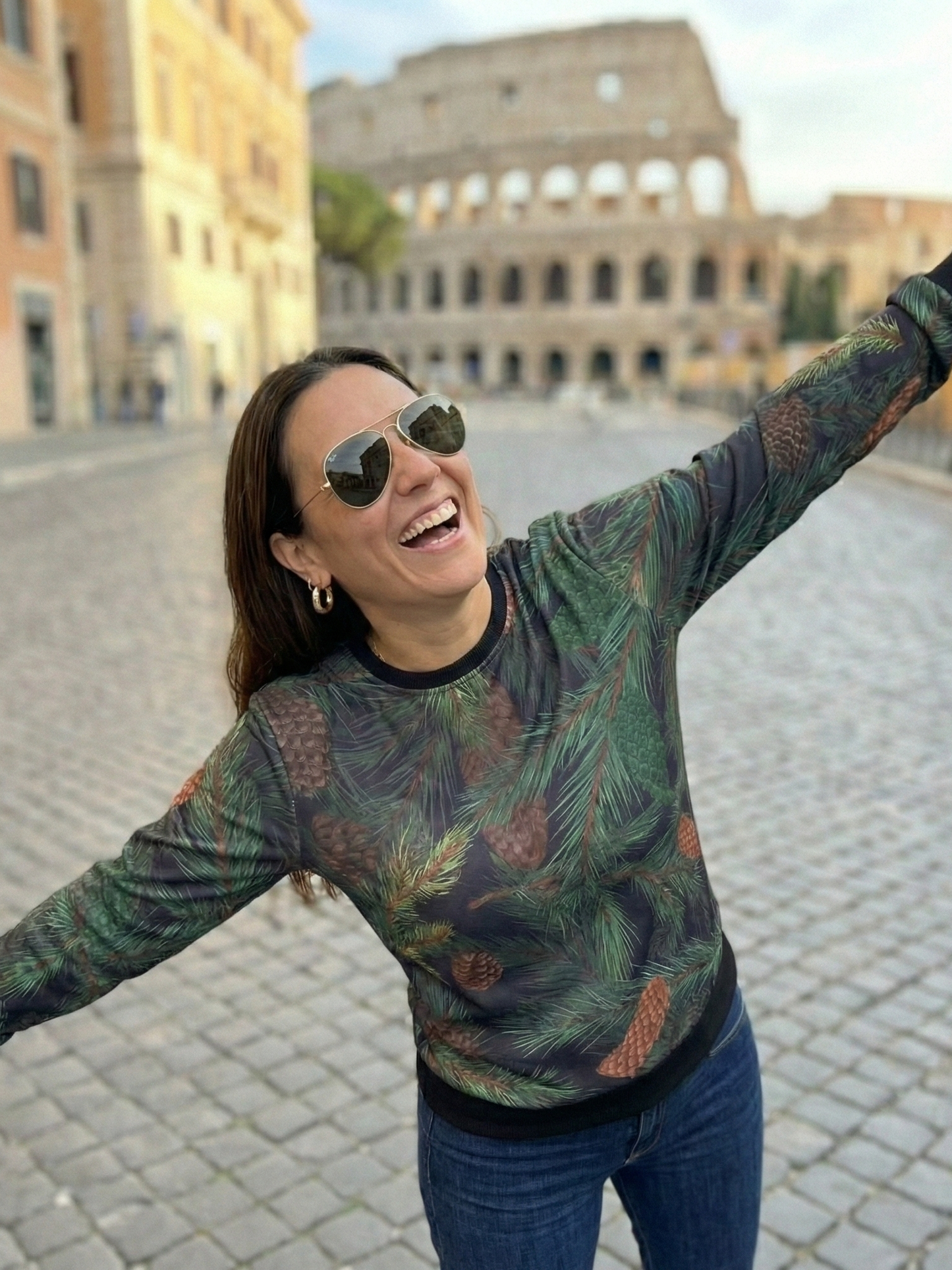 Cool Pinewood Print Green Sweatshirt