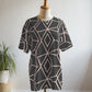 Hotselling Pastel Pink Lines on Brown Print Premium Oversized Tee With Tummy Tuck Body Shaping Leggings Co-ord Set