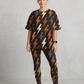 Classy Houndstooth Print Premium Oversized Tee With Tummy Tuck Body Shaping Leggings Co-ord Set