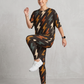 Classy Houndstooth Print Premium Oversized Tee With Tummy Tuck Body Shaping Leggings Co-ord Set