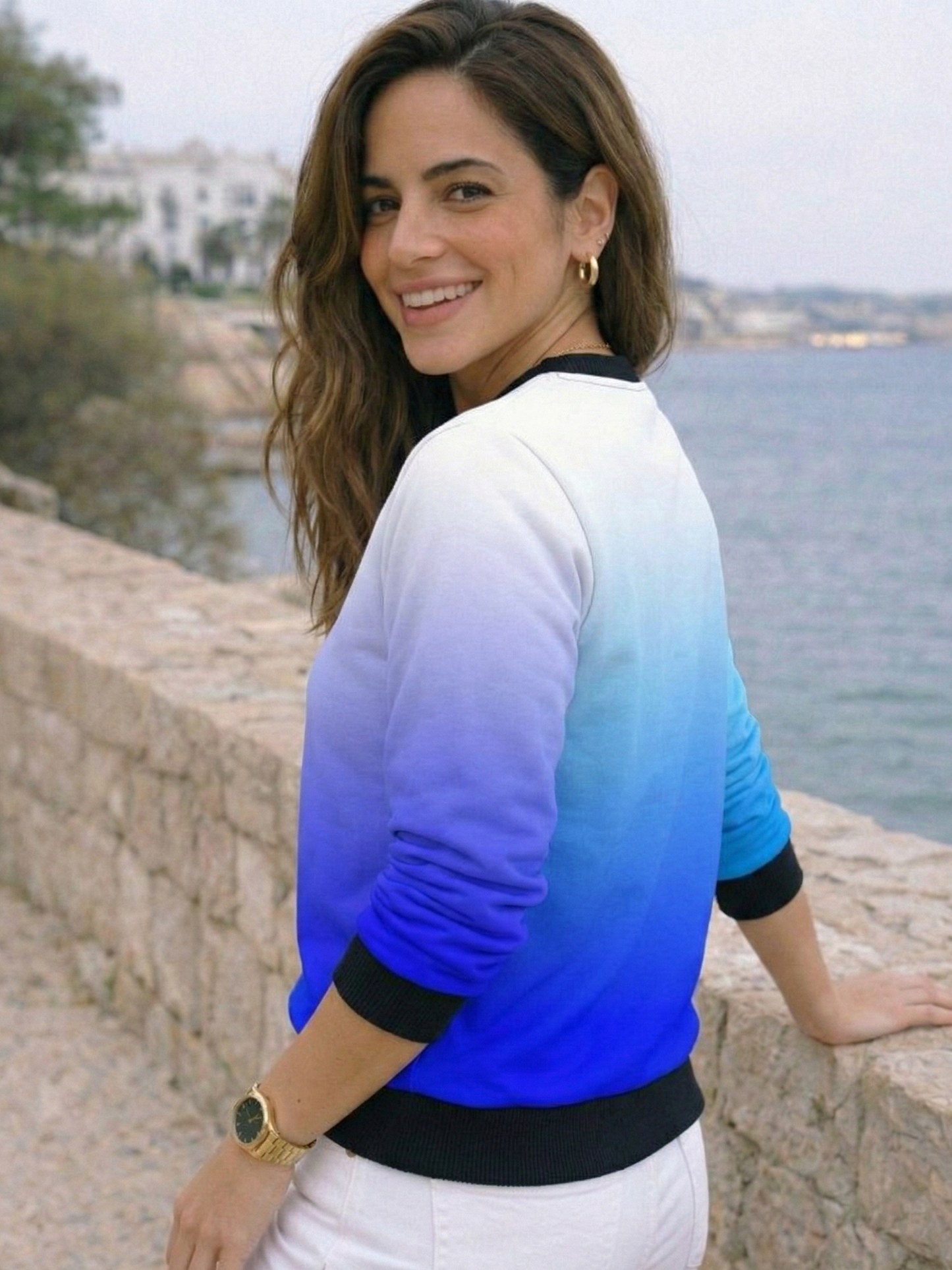 Hotselling Hues Of Blue Gradient Print Multicoloured Sweatshirt