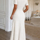Classy Mid Rise Long Sleeve White Dress - Ships in 24 Hrs