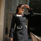 Premium Fashion Embellished Long Sleeve Black Bodycon Dress