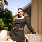 Premium Fashion Embellished Long Sleeve Black Bodycon Dress