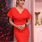 Sophisticated Bodycon Red Pencil Dress
