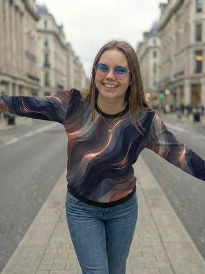Modern Wave Print Multi Coloured Sweatshirt