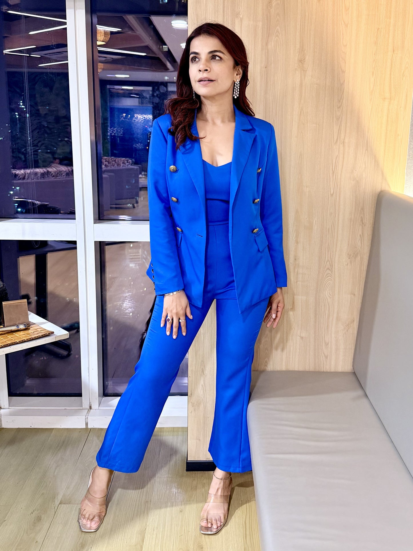 Ultramod Jumpsuit With Blazer Coat Blue Set