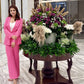 Formal Style Solid Blazer With Pink Trouser Suit Set - Ships in 24 Hrs