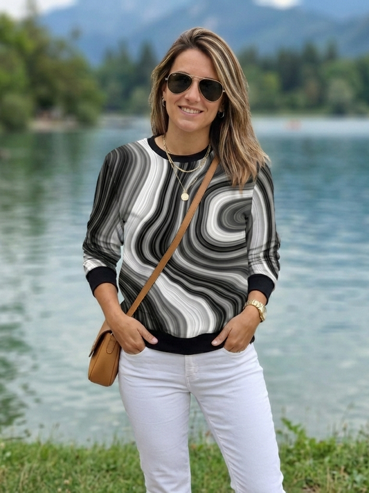 Ireland Vibe Fluid Art Print Black Sweatshirt