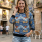 Delightful Japanese Art Print Blue Sweatshirt