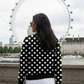 London Vibe Evergreen Polka Dot Print Black Sweatshirt