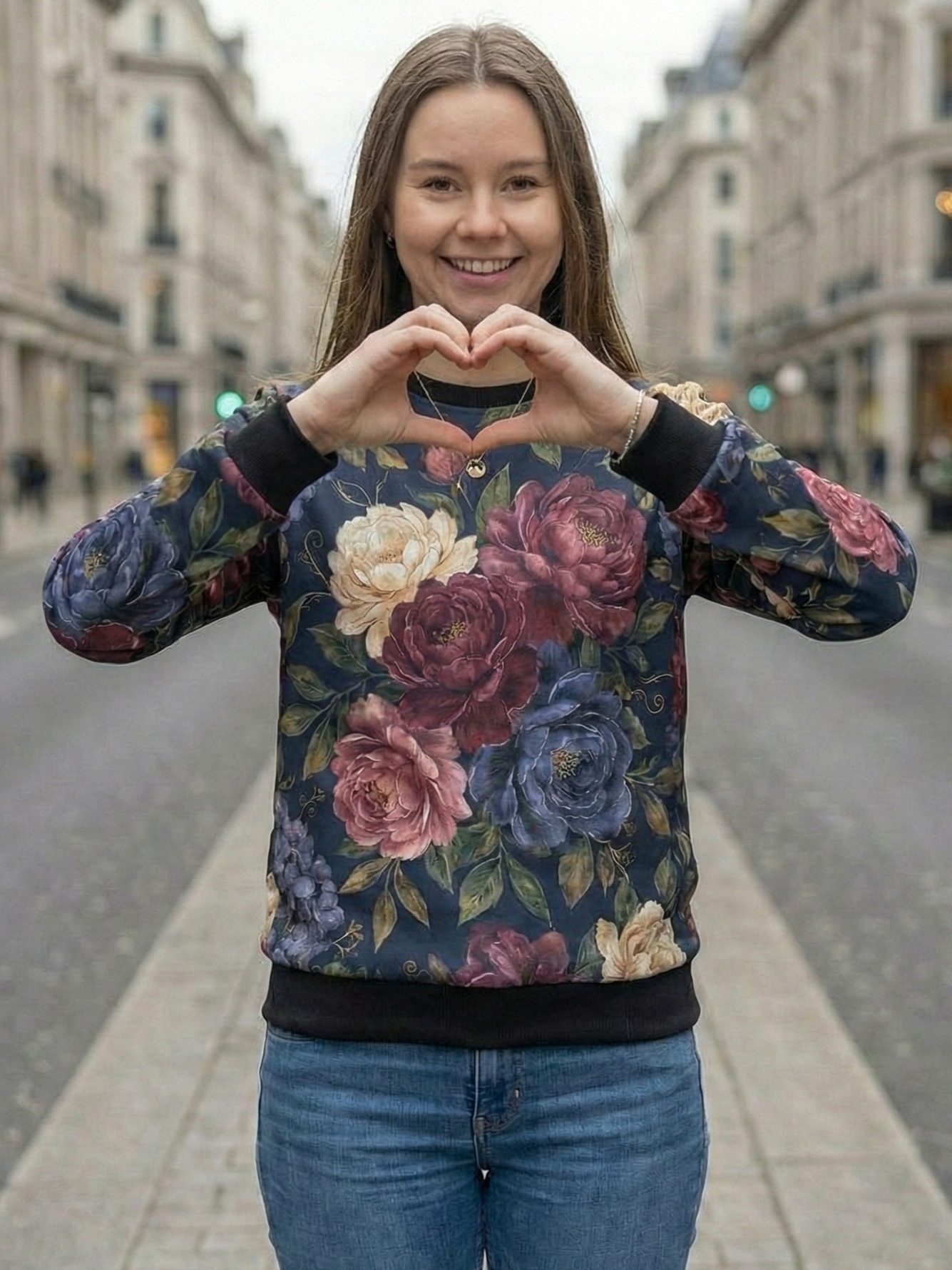 Charming Floral Print Multi Coloured Sweatshirt
