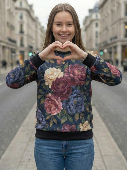 Charming Floral Print Multi Coloured Sweatshirt