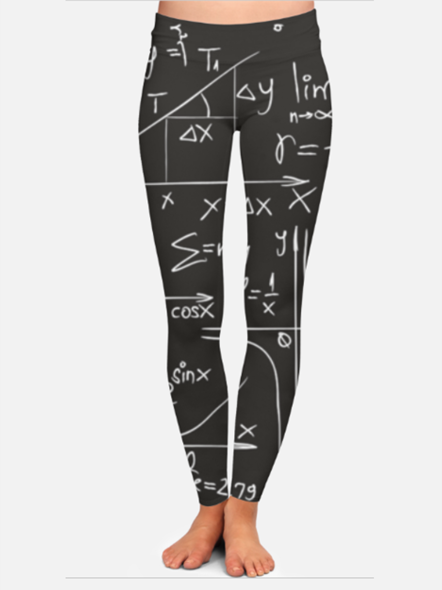 Must Have Math Print High Waist Body Shaping Leggings