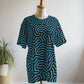 Simple Maze Print Premium Oversized Tee With Tummy Tuck Body Shaping Leggings Aqua Green Co-ord Set