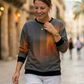 Modern Sunrays Print Black Sweatshirt