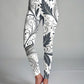 Pretty Nature Monochrome Print Premium Oversized Tee With Tummy Tuck Body Shaping Leggings Co-ord Set