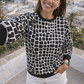 Monochrome Snake Print Black Sweatshirt