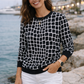 Monochrome Snake Print Black Sweatshirt