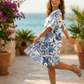 Colourful Mosaic Print Kaftan Dress