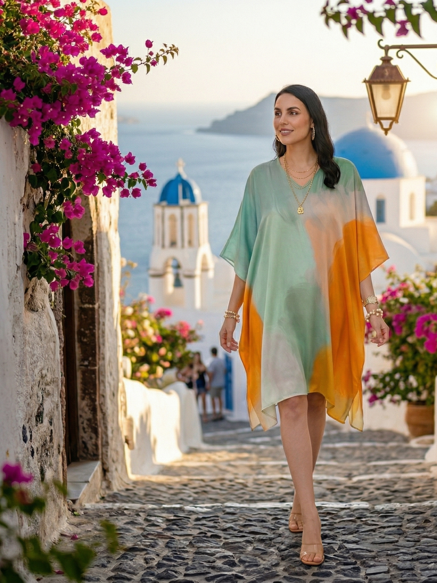 Pretty Pastel Multicolour Kaftan Dress