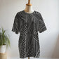 Evergreen Black Matrix Print Premium Oversized Tee With Tummy Tuck Body Shaping Leggings Co-ord Set