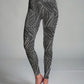 Evergreen Black Matrix Print Premium Oversized Tee With Tummy Tuck Body Shaping Leggings Co-ord Set