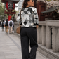 Monochrome Diamond Print Multicoloured Sweatshirt