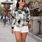 Monochrome Diamond Print Multicoloured Sweatshirt