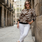 Must Buy Flare Print Brown Sweatshirt