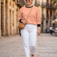 Pretty Peach Solid Sweatshirt