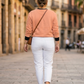 Pretty Peach Solid Sweatshirt