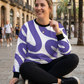 Elite Abstract Print Purple Sweatshirt