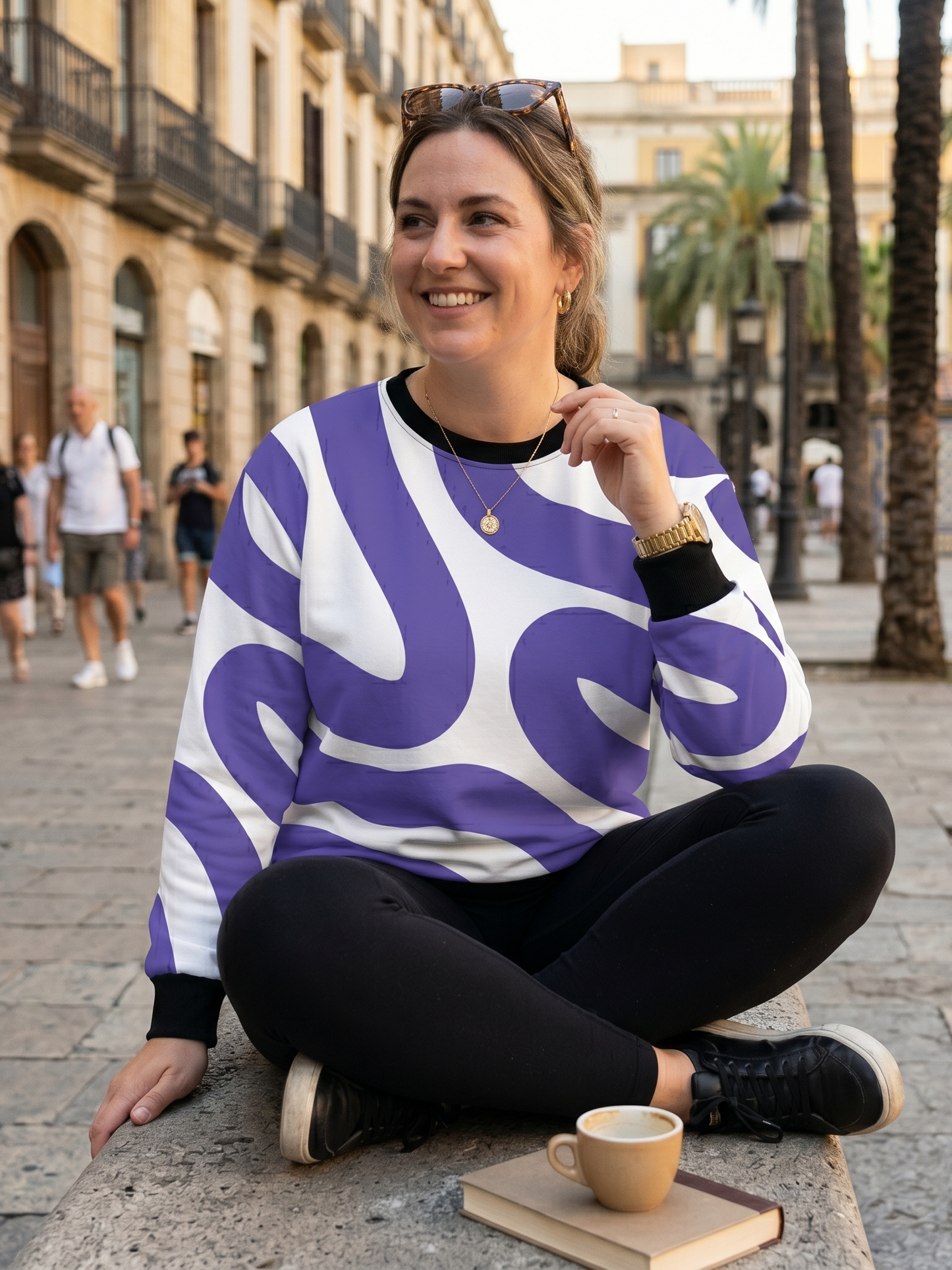 Elite Abstract Print Purple Sweatshirt