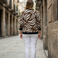 Must Buy Flare Print Brown Sweatshirt