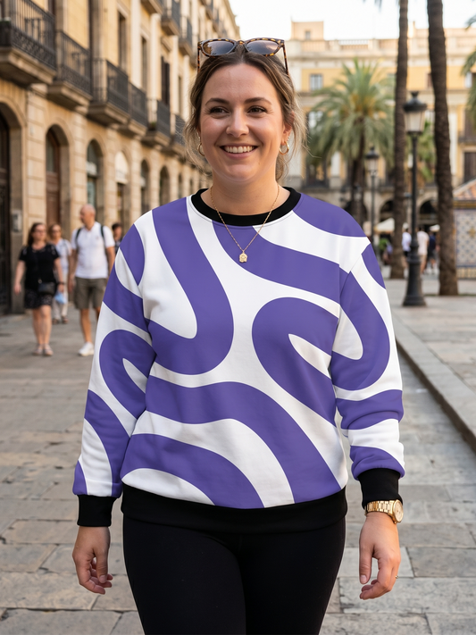 Elite Abstract Print Purple Sweatshirt