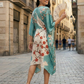 Exclusive Nature Inspired Japanese Print Kaftan Dress