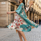 Exclusive Nature Inspired Japanese Print Kaftan Dress