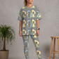 Adorable Cute Kittens Print Premium Oversized Tee With Tummy Tuck Body Shaping Leggings Co-ord Set M - Ships in 24 Hrs
