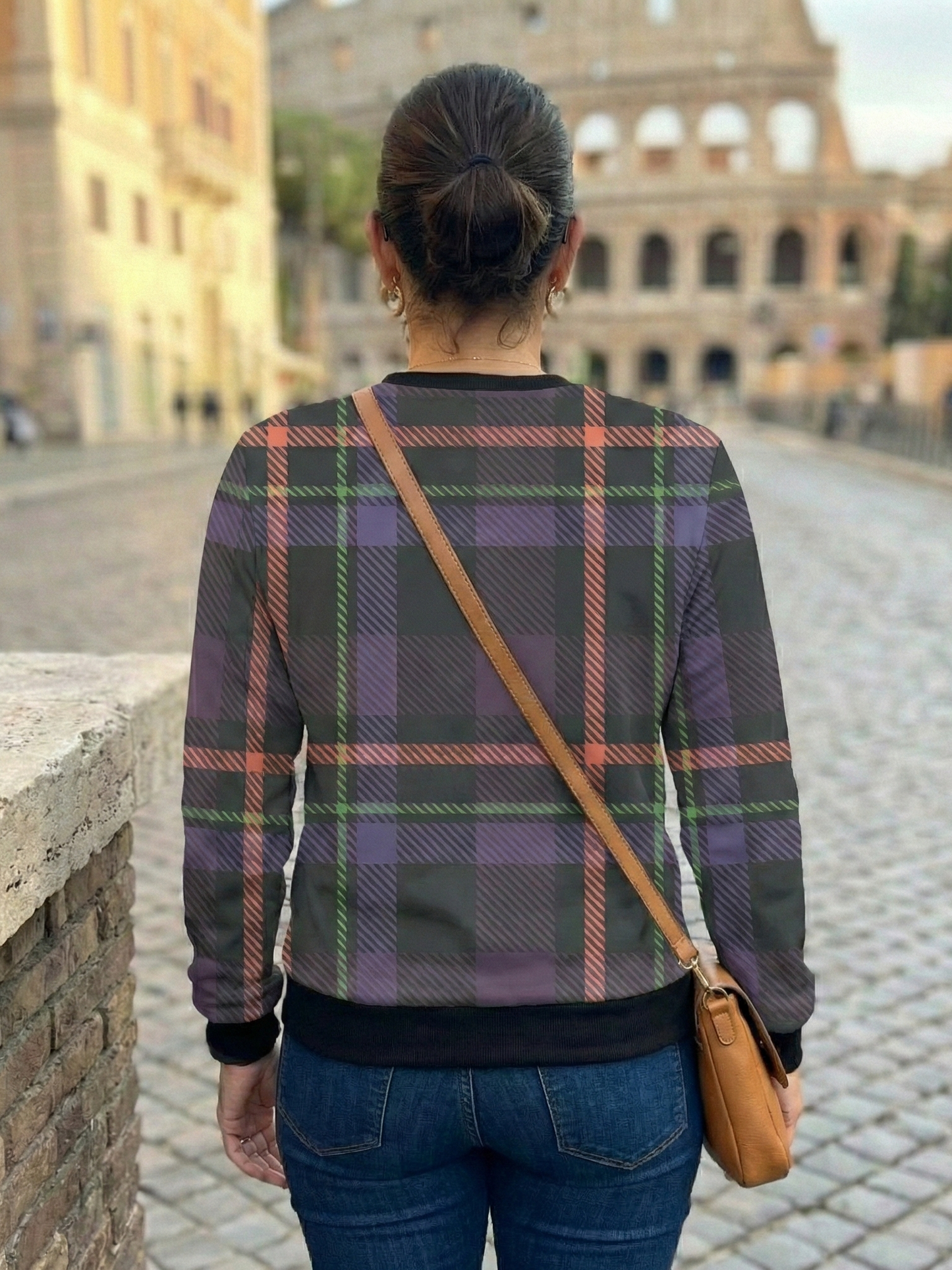 Oxford Vibe Smart Plaid Print Multicoloured Sweatshirt
