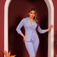 Formal Style Blazer Coat And Pants Light Blue Suit Set