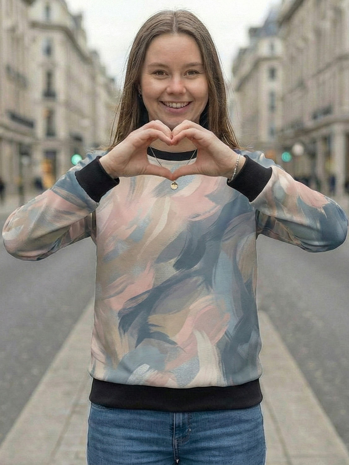 Perfect Pastel Brush Print Sweatshirt