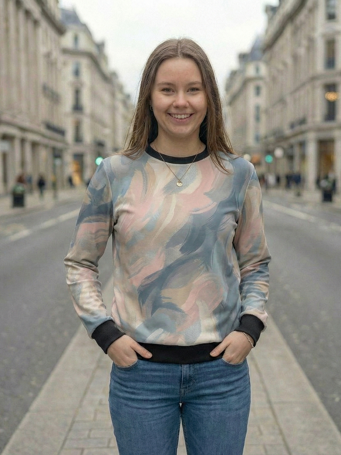 Perfect Pastel Brush Print Sweatshirt