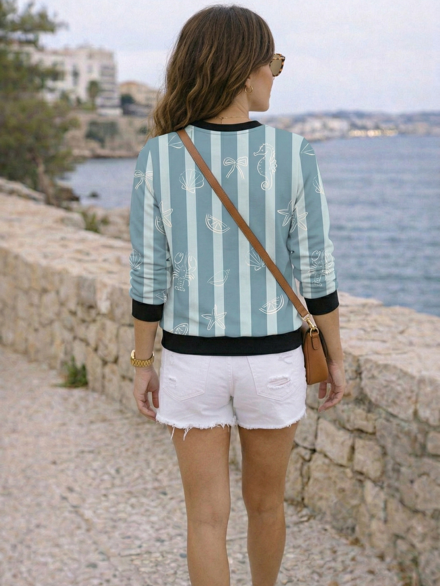 Sweet Pastel Sea Art  Print Multicoloured Sweatshirt