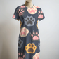 Wow Paw Print T Shirt Dress
