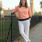 Soothing Pastel Solid Print Peach Pink Sweatshirt