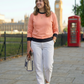 Soothing Pastel Solid Print Peach Pink Sweatshirt